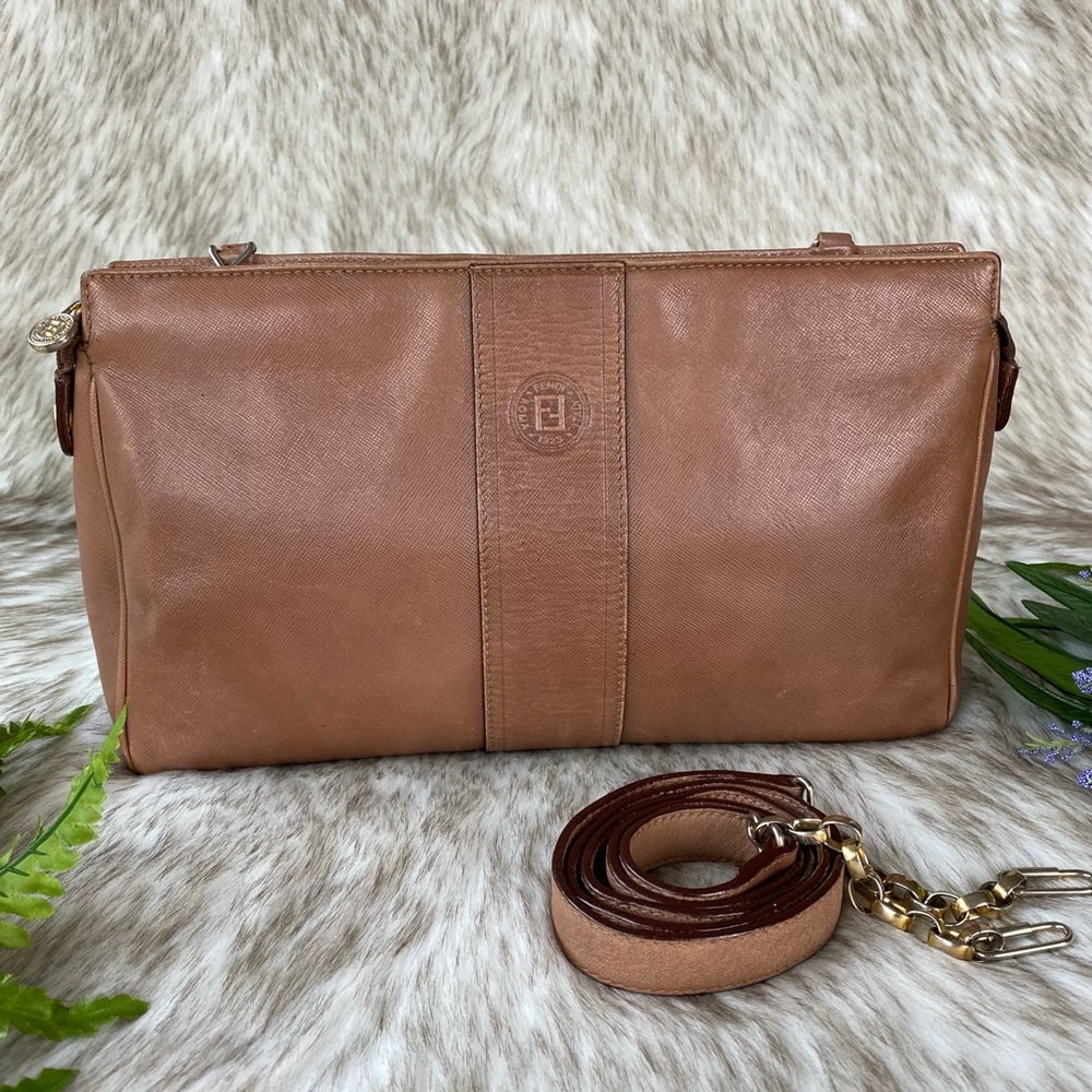 Fendi Vintage Leather Clutch / Crossbody Bag
